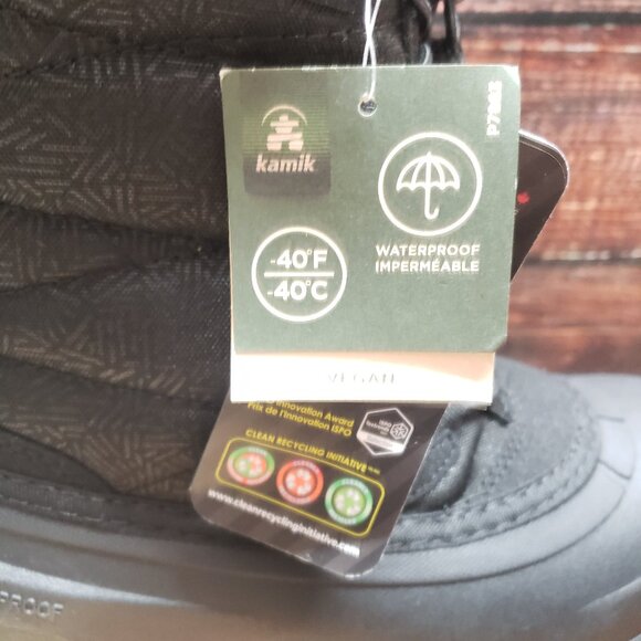 NWT Kamik Snow Boots Size 7 Momentum Waterproof Insulated Outdoor Black Vegan - Picture 9 of 11